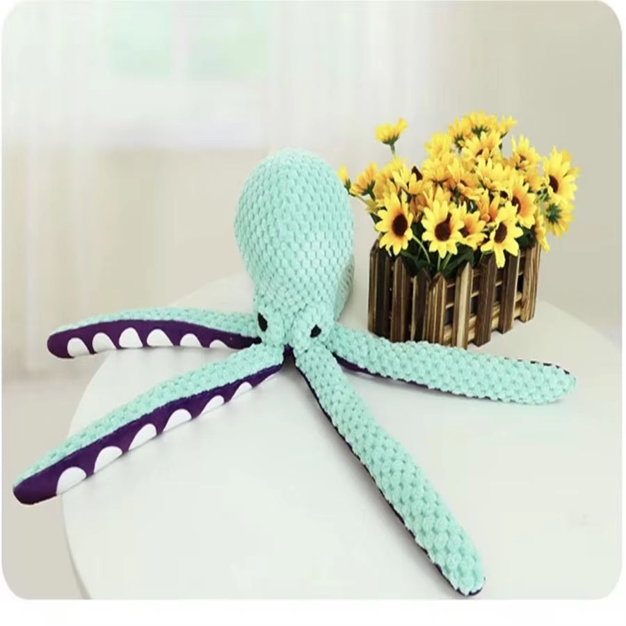 Interactive Plush Octopus Toy for Dogs - Sound-Activated, Durable Companion for Large and Small Breeds