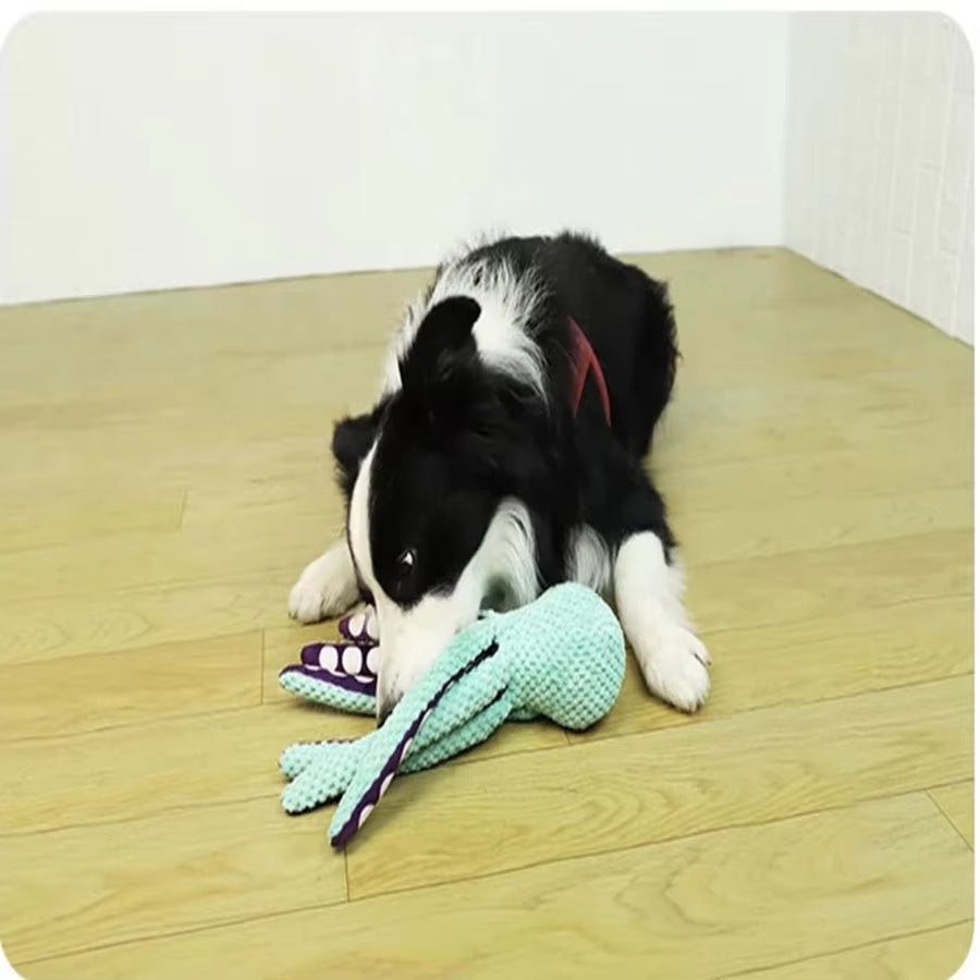 Interactive Plush Octopus Toy for Dogs - Sound-Activated, Durable Companion for Large and Small Breeds